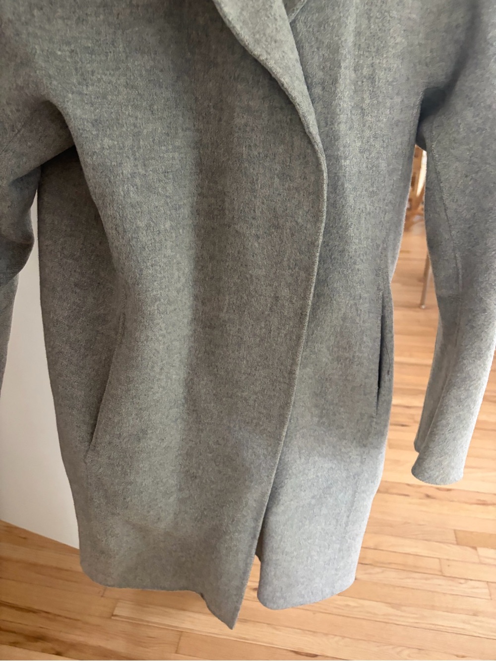 Theory Grey Wool-Blend Pea Coat
